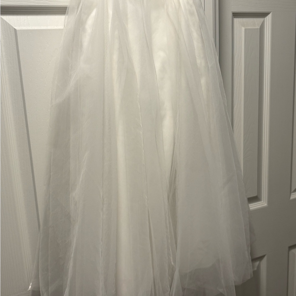 Chic white Tulle A-Line Skirt